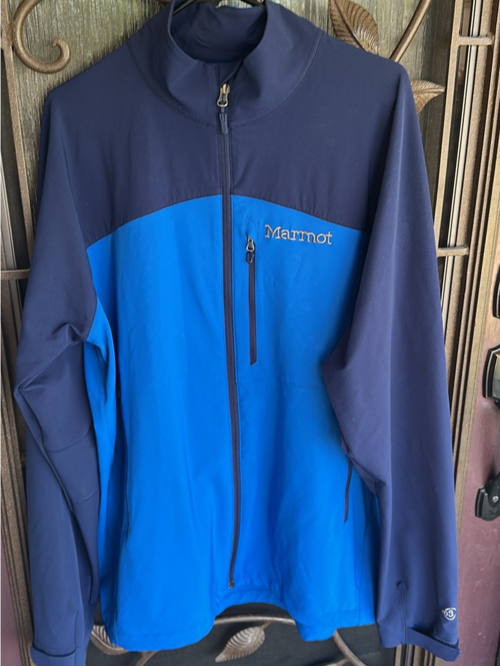 Marmot Navy and Bright Blue Full-Zip Performance Softshell